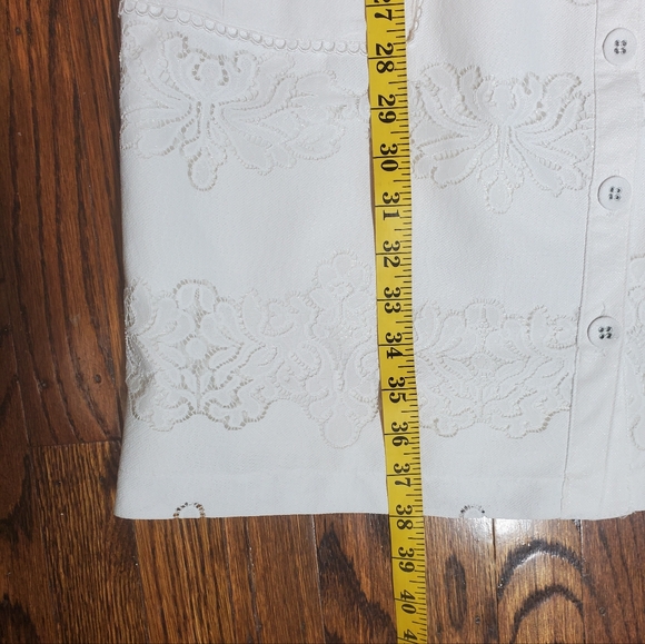 Rachell Parcell Women's White Short Sleeve Button Front Dress Size 10 - Picture 10 of 11